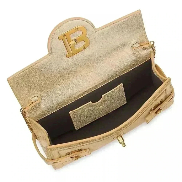 NEW BALMAIN B-Buzz 23 Metallic Leather Shoulder Bag/Clutch Retails For $1,795 - Picture 3 of 6